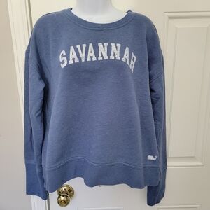 Vineyard Vines Savannah Pullover Crew Neck Sweatshirt Distressed Retro Look Med